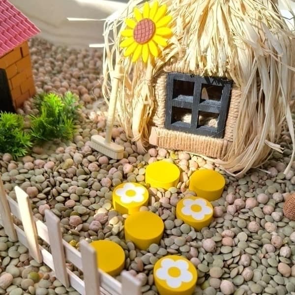 Pronájem pohádkového senzorického tácu TŘI MALÁ PRASÁTKA na narozeniny a akce