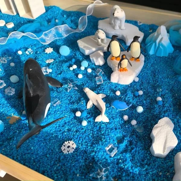 Pronájem senzorického tácu POLÁRNÍ SVĚT na narozeniny a akce